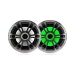 Altavoces náuticos serie EL de Fusion, altavoces náuticos grises deportivos de 6,50" y 80 vatios (par) con iluminacin LED RGB