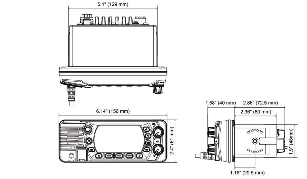 vhf dsc clase d standard horizon gx1400 gps/e 12v